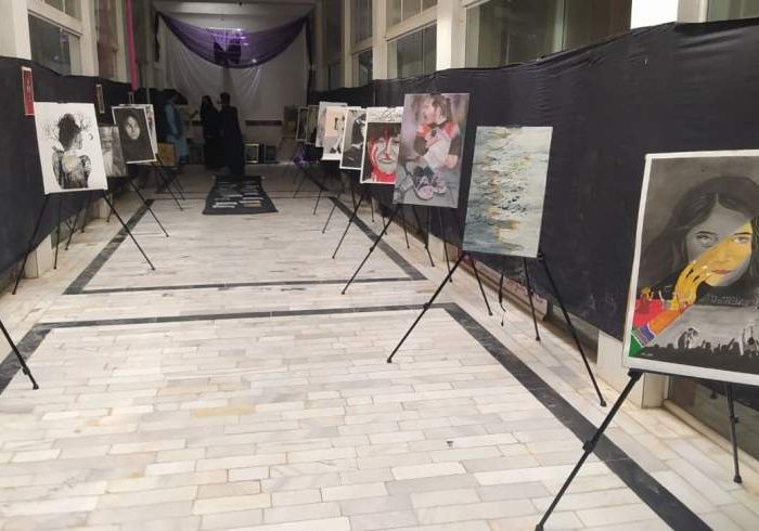 به تصویر کشی دردهای زنان افغانستان در نمایشگاه نقاشی شمامه در هرات