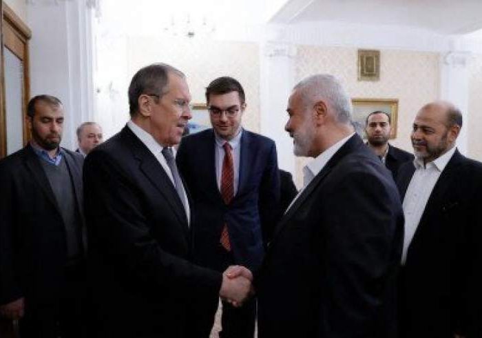 دیدار هیئت حماس به سرپرستی اسماعیل هنیه با وزیر خارجه روسیه