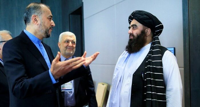 دیدار امیرخان متقی با وزیر خارجه ایران در سمرقند