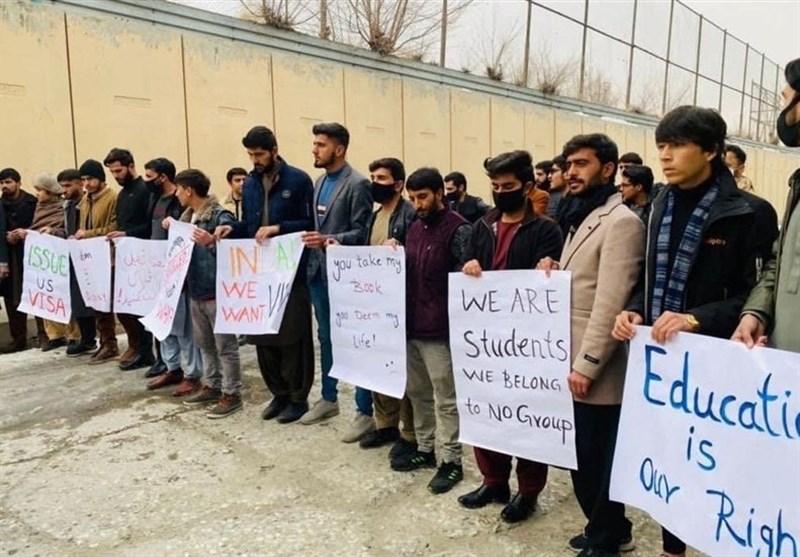 اعتراض دانشجویان افغانستان بخاطر عدم تمدید روادید تحصیلی ازطرف هند