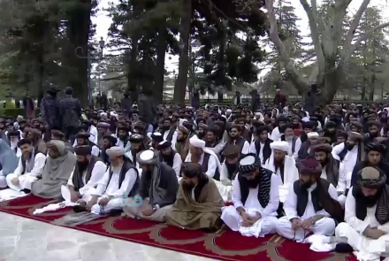 نماز عیدفطر در ارگ با حضور مقامات طالبان برگزارشد