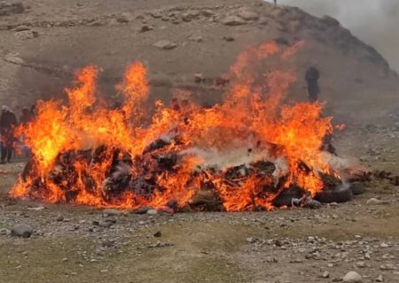 نزدیک به ۸ هزار کیلوگرم انواع مواد مخدر در ولایت تخار کشف و منهدم شد