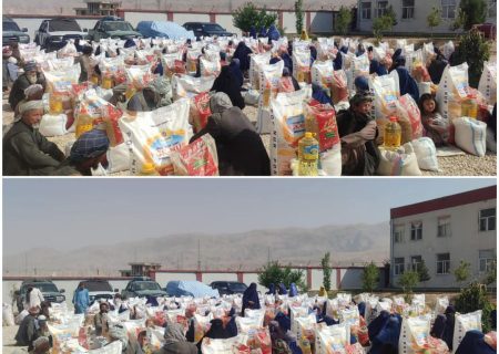 به ۱۱۰ خانواده نیازمند در سمنگان کمک‌های غذایی توزیع شد