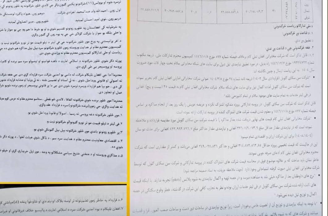 رئیسدفتر ملاعبدالغنی برادر به فساد میلیونی در قرارداد سوخت “افغانتلکام” متهم شد
