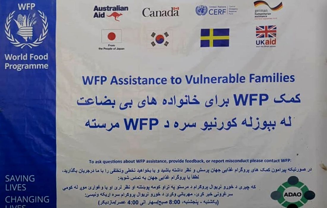 آغاز توزیع کمک نقدی برای ۲۹۹۴ خانواده نیازمند در تخار توسط سازمان برنامه جهانی غذا (WFP)