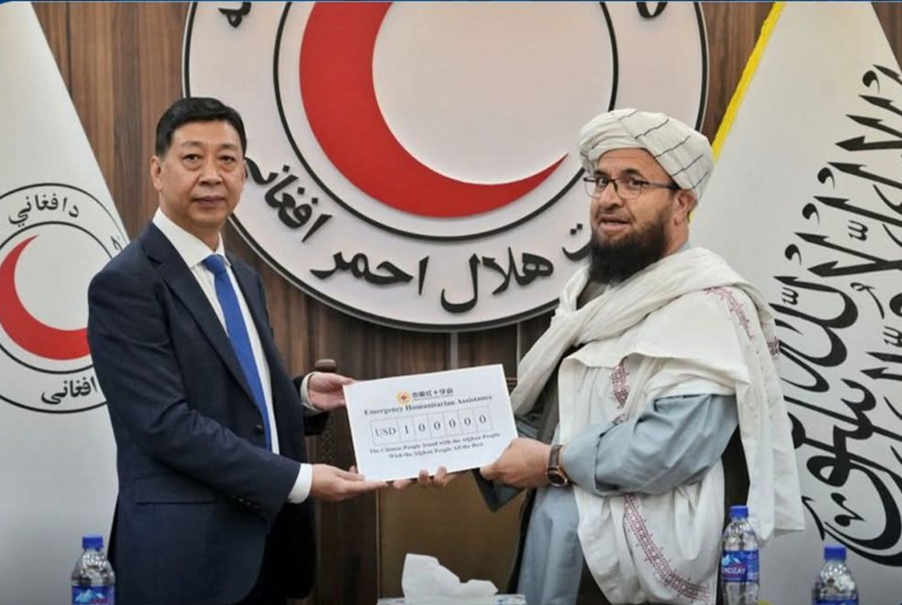 صلیب سرخ چین ۱۰۰ هزار دالر به هلالاحمر افغانستان کمک کرد