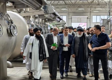 بازدید وزیر صنعت و تجارت طالبان از فارم کشت پنبه و کارخانه‌های نساجی اوزبیکستان