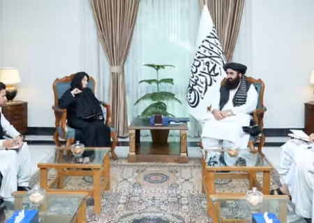 دیدار معون دبیر کل سازمان ملل با امیرخان متقی در کابل