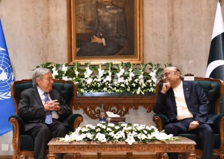 زرداری در دیدار با گوترش بر جلوگیری از استفاده از خاک افغانستان علیه پاکستان تأکید کرد