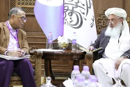دیدار وزیر اقتصاد و نماینده سازمان ملل درباره توسعه زیربناهای افغانستان